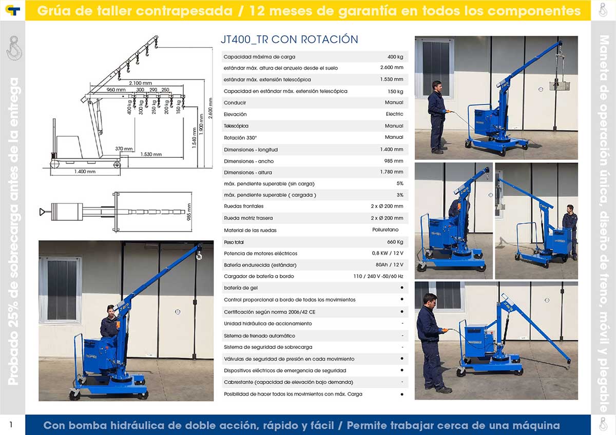 JT400 MINI GRUAS ELECTRICAS