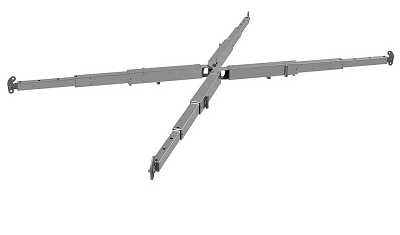 Aluex STR9+ extendido Balancines de elevacion ligeros de aluminio telescopicos en cruz capacidad 15 toneladas